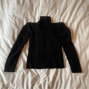 Black Cold Shoulder Knit Sweater